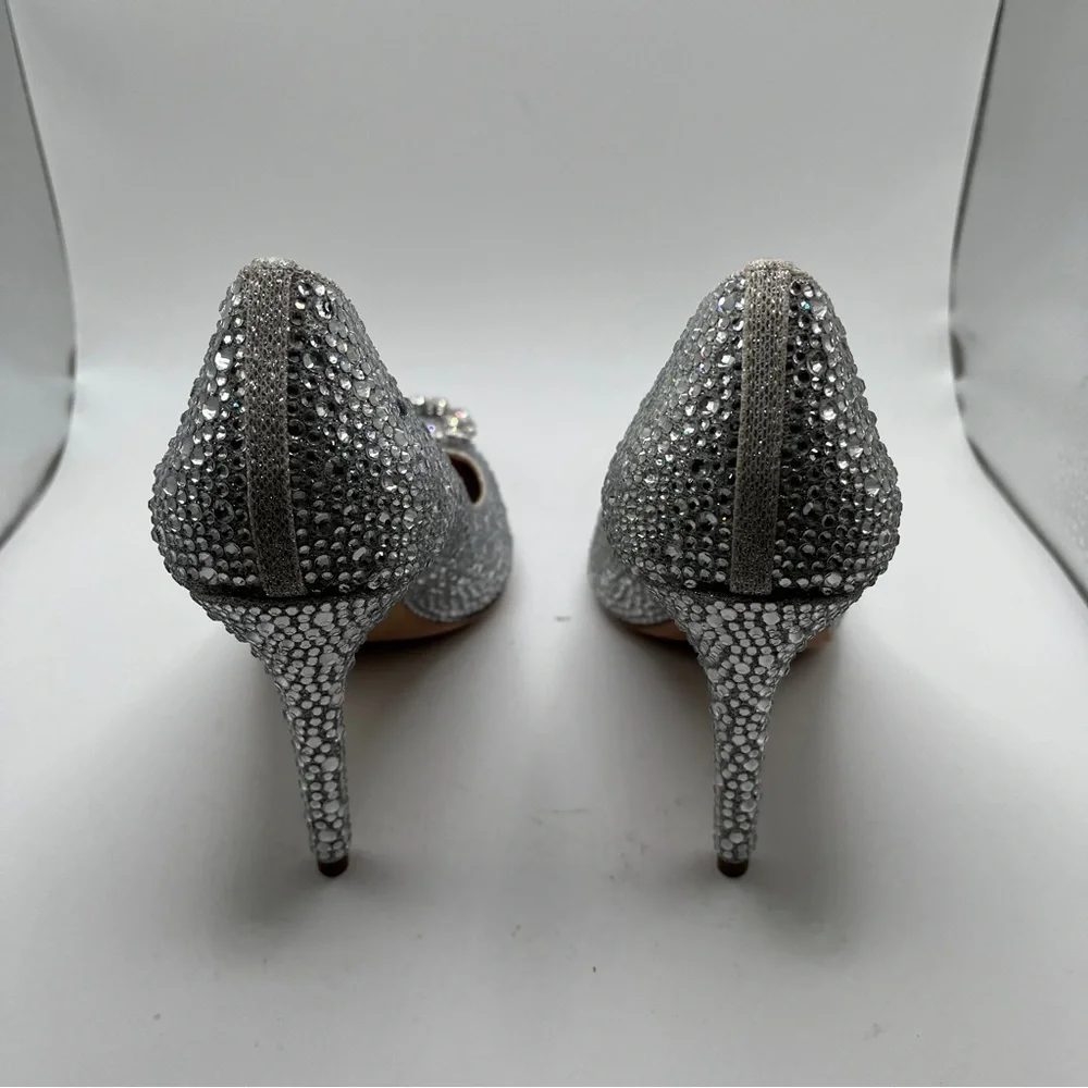 NWOB Badgley Mischka Women's Cher II Shop size 8 all blinged out pumps heels - Picture 6 of 11
